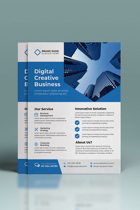 Business Corporate Flyer #corporate flyer #flyer #a4 #flyer design #creative #modern Business Leaflet Design, Two Pager Design, 1 Pager Design, One Page Flyer Design, Flyer Design Corporate, Info Flyer Design, Business Pamphlet Design, One Pager Design Creative, Graphic Design Flyer Layout