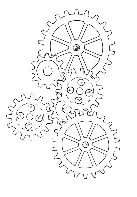 Cog Tattoo Gears, Mechanical Gears Tattoo, Bio Machine Tattoo Design, Cogs Tattoo Design, Gears And Flowers Tattoo, Gear Clock Tattoo, Steampunk Gears Drawing, Gear Tattoo Design, Steampunk Sketch