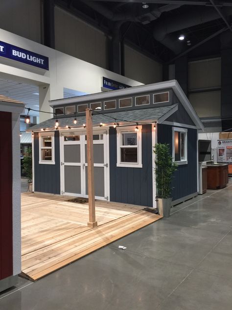 Before you turn a corner of your garage into your man cave, think about adding a new building to your backyard! Diy Storage Shed Plans, Tuff Shed, Shed Office, Diy Storage Shed, Bar Shed, Shed Ideas, Small Sheds, Diy Shed Plans, Storage Shed Plans