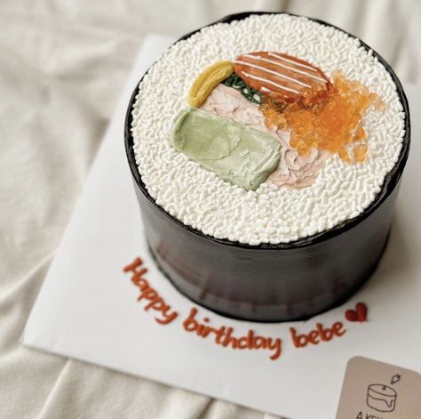 Sushi Birthday Cake, Cake Sushi, Bento Sushi, Shaped Birthday Cake, Sushi Birthday, Sushi Cake, Bento Cake, Themed Birthday Cakes, Cake Decorating