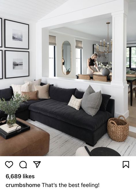 Black Couch Living Room, Dark Grey Couch Living Room, Grey Sofa Living Room, Grey Couch Living Room, Living Room Decor Gray, Couch Living Room, Living Room Design Decor, Transitional Living Rooms, Apartment Decor Inspiration