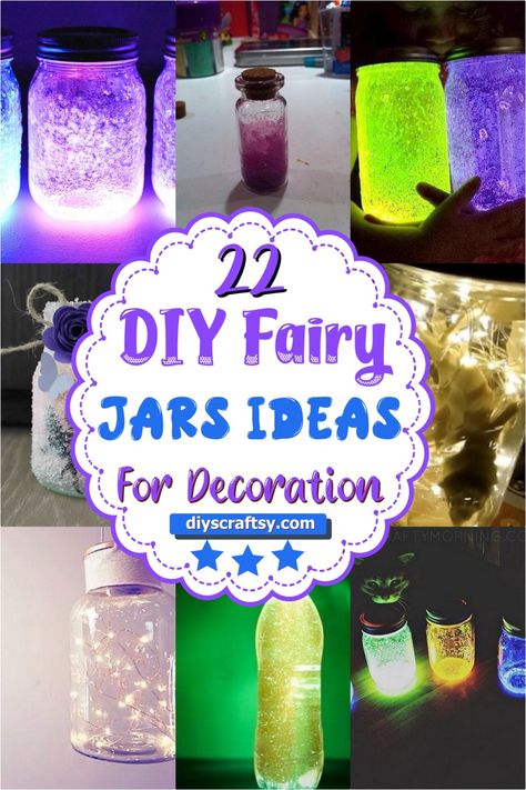 Diy Fairy Jars, Fairy Jars Diy, Fairy Glow Jars, Fairy Mason Jars, Fairy Lights Diy, Mason Jar Fairy Lights, Easy Mason Jar Crafts, Fairy Lights In A Jar, Jars Ideas