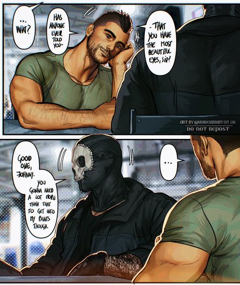 Ghost Comic, John Mactavish, Sitting On His Lap, Cod Memes, Call Of Duty Warfare, Call Of Duty World, Hot Army Men, Call Off Duty, Call Of Duty Ghosts