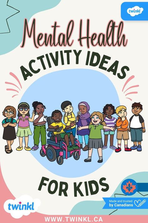 Twinkl’s mental health activity ideas for kids pin with a colourful background with original Twinkl illustrations. Mental Health Activity Ideas, Health Activities For Kids, Calming Crafts, Mental Health Activity, Activity Ideas For Kids, Health Game, Mental Health Activities, Social Emotional Learning Activities, Health Activities