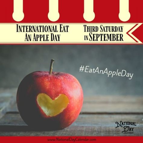 INTERNATIONAL EAT AN APPLE DAY - Third Saturday in September - National Day Calendar National Days In September, Red Cabbage With Apples, Apple Day, German Apple Cake, Days In September, Braised Red Cabbage, Good Gut Bacteria, National Day Calendar, Apple Turnovers