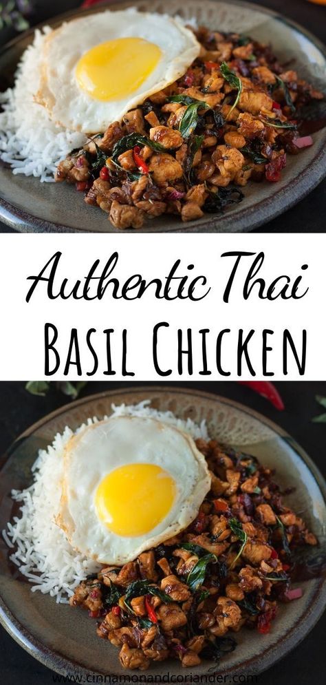 Quick Easy Low Carb Dinner, Chicken Basil Recipes, Thai Basil Recipes, Pad Kra Pao, Pad Krapow, Easy Low Carb Dinner, Thai Stir Fry, Thai Basil Chicken, Healthy Asian Recipes