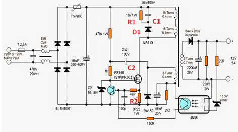 switch mode power supply - SMPS circuit components need some explaination - Electrical Engineering Stack Exchange Basic Electrical Engineering, Electrical Engineering Books, Power Supply Design, Battery Charger Circuit, Circuit Components, Switched Mode Power Supply, Robotics Engineering, Electronic Circuit Design, Electrical Circuit Diagram