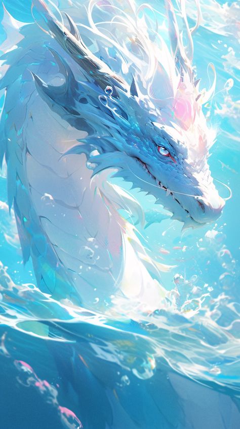 Water Dragon Illustration, Water Dragon Art, Dragon Human, Celestial Dragon, Dragon Soul, Magical Dragon, Animal Taxidermy, Ancient Dragon, Ice Dragon