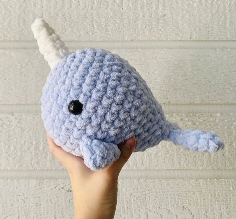 Amigurumi Whale (Free Crochet Pattern + Video Tutorial) — The Mary Jay Crochet Narwhal Pattern, Crochet Narwhal, Crochet Flamingo, Crochet Whale, Fast Crochet, Crochet Tutorial Pattern, Whale Pattern, Animals Pattern, Crochet Animals Free Patterns