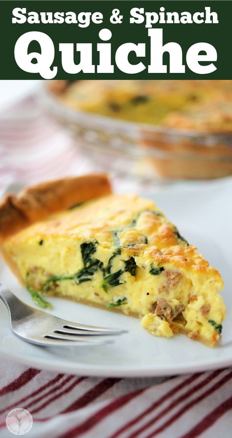 Italian Sausage Quiche, Sausage Spinach Quiche, Sausage And Spinach Quiche, Sausage Pie Recipe, Savory Quiche, Sausage Pie, Toast Recipe Breakfast, Sausage Quiche, Sausage And Spinach