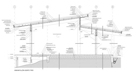 Gallery of 50 Impressive Details Using Wood - 34 Roof Detail Architecture, Wood Roof Structure, Skillion Roof, Butterfly Roof, Detail Drawing, Cozy Cottages, Timber Architecture, Timber Roof, Wood Roof