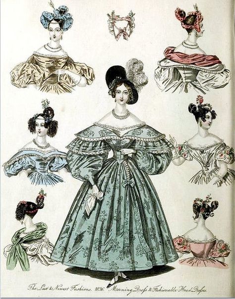 The World of Fashion and Continental Feuilletons 1836 Plate 7 1830s Fashion Plate, 1840 Fashion, 1830 Fashion Plate, 1806 Fashion Plate, 1884 Fashion Plate, 1820 Fashion Plate, Historical Gowns, 1830s Fashion, Decades Of Fashion