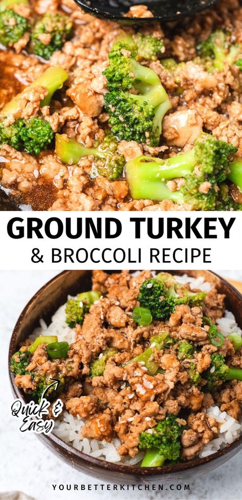 This Asian ground turkey and broccoli recipe is great for dinner, meal prep, or lunch ideas. It’s a healthy, easy, and quick meal that pairs perfectly with rice or other favorite sides. Ground Chicken With Rice Recipes, Healthy Meal Prep Asian, Macro Ground Turkey Recipes, Ground Turkey And Broccoli Recipes For Dinner, Ground Turkey Recipes Asian, Ground Turkey Broccoli Pasta, Healthy Recipes Using Ground Turkey, Ground Turkey Quinoa Bowl, Rice Ground Turkey Recipes