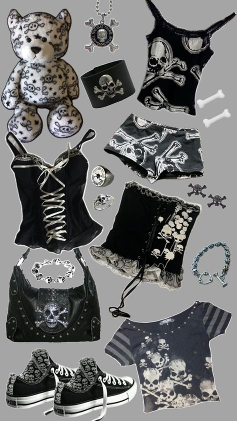 #outfitinspo #playboy #vivianwestwood #hellokittygirl #y2k #2000s #mcbling #gothic #goth #scene #skullandcrossbones #emo Goth Y2k Outfits, Mcbling Fashion, 2000s Mcbling, Goth Scene, Scene Outfits, Goth Y2k, 2000s Outfits, Y2k Goth, Emo Outfits