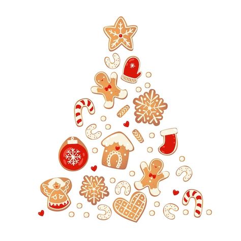 Vector merry christmas card with gingerb... | Premium Vector #Freepik #vector #christmas-cookies #christmas-sweets #christmas-decoration #christmas-objects Cookies House, New Year Design, House Pattern, Christmas Gingerbread Cookies, Christmas Landscape, Cookie House, Christmas Vector, Holiday Icon, Christmas Gingerbread Men