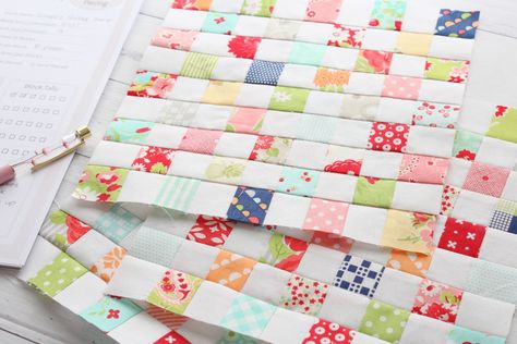 Postage Stamp Quilts, Easy Postage Stamp Quilt, Moda Scrap Bag Quilts, Stamped Embroidery Quilt Blocks, Threadbare Creations, Stamp Quilt, Recipes Tutorials, Postage Stamp Quilt, Finished Quilts