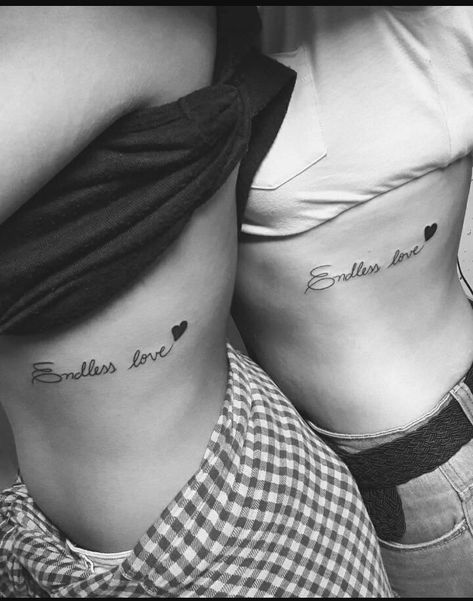 Nadine Tattoo, Endless Love Tattoo, Diego Souza, Matching Friend Tattoos, Basic Tattoos, Small Chest Tattoos, Matching Best Friend Tattoos, Couple Tattoos Unique, Couples Tattoo Designs