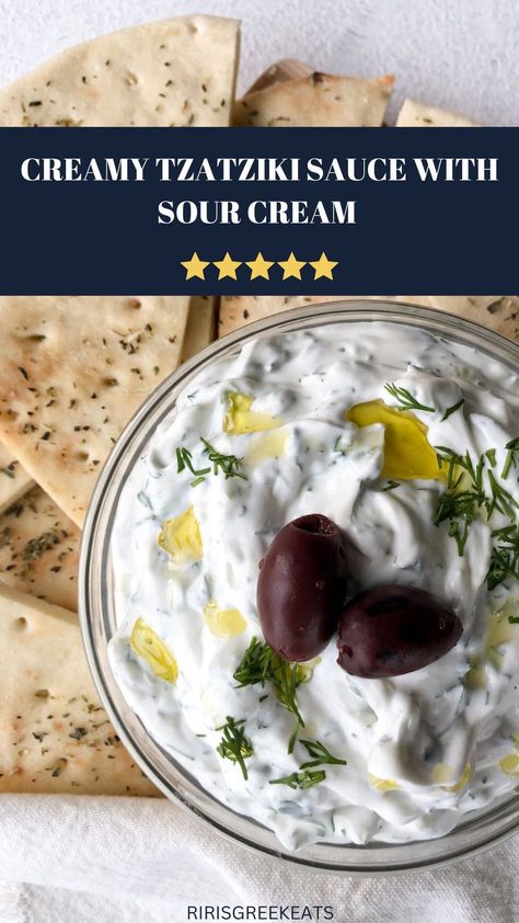 Tzatziki Sauce No Yogurt, Tziki Sauce Sour Cream, Greek Sour Cream Sauce, Taziki Sauce Recipe With Sour Cream, Sour Cream Tzatziki Sauce, Authentic Greek Tzatziki Recipe, Tzatziki Sauce Sour Cream, Tzatziki Sauce Recipe Sour Cream, Tsaziki Recipe