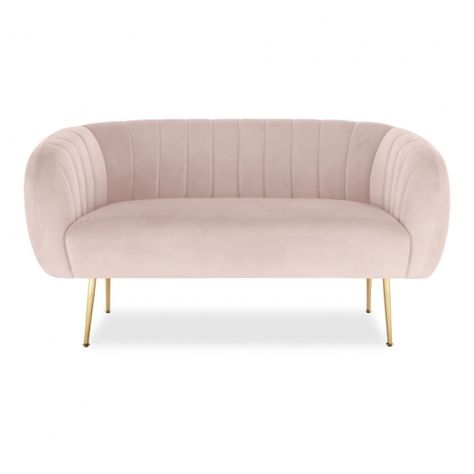 Light Pink Effie Velvet Upholstered 2 Seater Sofa | Modern Sofas Rosa Sofa, Contemporary Lounge, Square Sofa, Sofa Velvet, Pink Sofa, Contemporary Modern Furniture, Room Deco, Small Sofa, Diy Chair