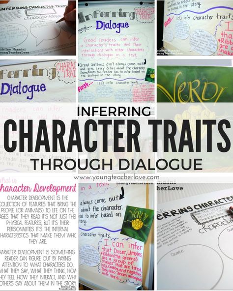 Inferring Character Traits Through Dialogue (Plus a Free Graphic Organizer) - Young Teacher Love by Kristine Nannini Character Traits Graphic Organizer, 6th Grade Classroom, Free Graphic Organizers, Teaching Character, Reading Strategy, 6th Grade Reading, 5th Grade Reading, 4th Grade Reading, Character Analysis