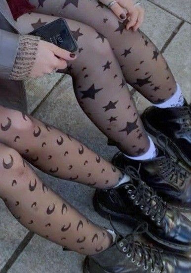 Star Tights, Guts Tour, Zodiac Academy, Patterned Tights, Popular Shoes, White Socks, Goth Aesthetic, Autumn Outfits, White Sock