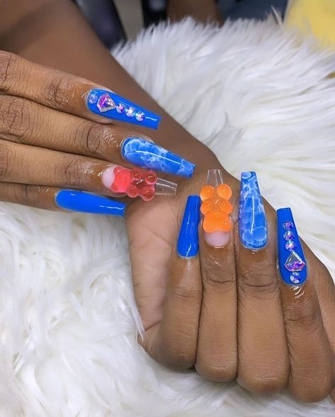 #longnails #coffinnails #gummybeardesign Acrylic Designs, Birthday Nails, Gummy Bears, Coffin Nails, Long Nails, Nails, Birthday, Design