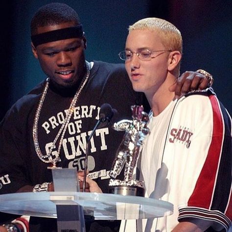 50 Cent and  Eminem 50 Cent And Eminem, 90s Rappers Aesthetic, Rappers Aesthetic, 90s Rappers, Marshall Mathers, Slim Shady, 50 Cent, Tupac, 90s 00s