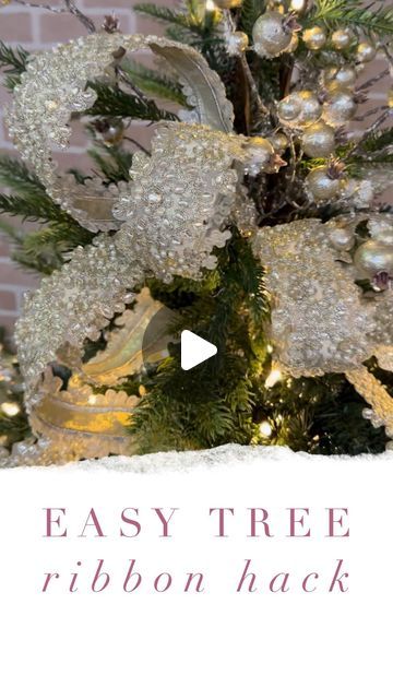 Garland Alternatives On Tree, Best Ribbon For Christmas Tree, Applying Ribbon To Christmas Tree, Christmas Tree Hacks Tips, How To Fill Holes In Christmas Tree, How To Style A Christmas Tree, Ribbon Filler For Christmas Tree, Loop And Tail Ribbon Christmas Tree, How To Tuck Ribbon In Christmas Tree