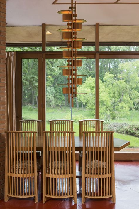 Frank Lloyd Wright Furniture, Frank Lloyd Wright Interior, Frank Lloyd Wright Architecture, Frank Lloyd Wright Design, Frank Lloyd Wright Homes, Dining Room Design Modern, Furnishings Design, Modern Houses, Diy Desk