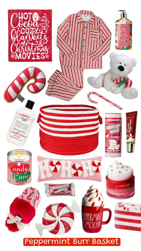 Peppermint Gift Ideas, Movie Candy, Peppermint Sugar, Christmas 2025, Themed Gift Baskets, Peppermint Mocha, Junk Drawer, Cookie Bars, Gift Basket