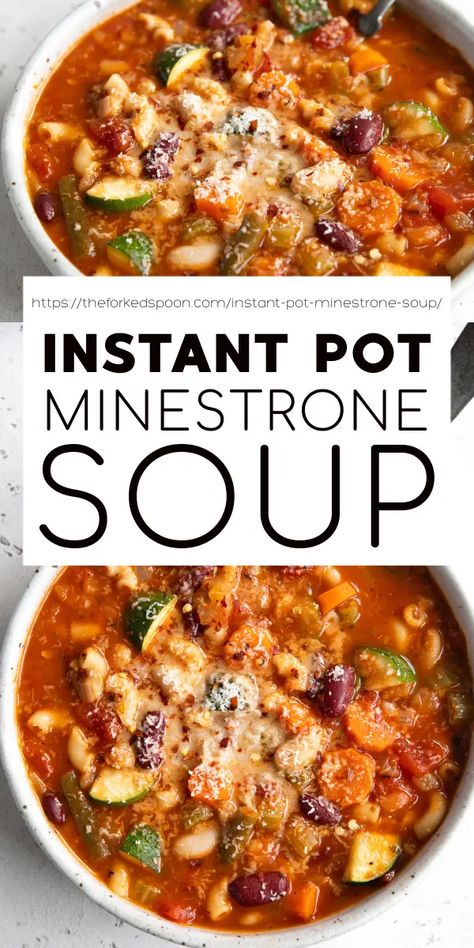 Instant Pot Minestrone Soup, Instant Pot Minestrone, Minestrone Soup Recipe, 2024 Recipes, Instant Pot Soup Recipes, Italian Soup, Instant Pot Soup, Minestrone Soup, Instant Pot Dinner Recipes