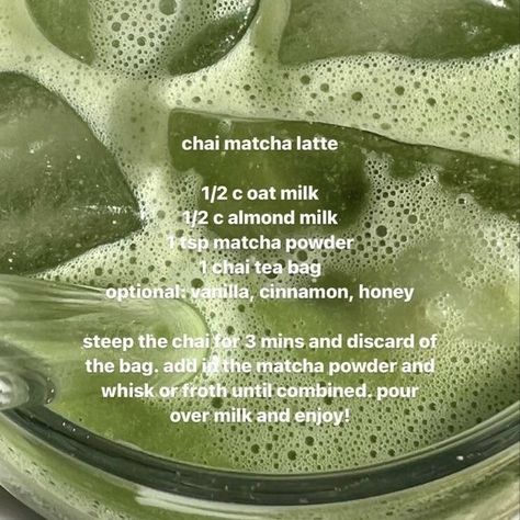 Matcha Chai Latte Recipe, Chai Matcha Latte, Chai Matcha, Chai Pudding, Chai Latte Recipe, Dorm Food, How To Make Matcha, Tea Latte Recipe, Matcha Latte Recipe