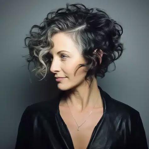 Edgy-Curly-Undercut-Bob.webp 581×581 pixel Short Curly Hairstyles For Women, Hairstyle Ideas Easy, Natural Curly Hair Cuts, Grey Curly Hair, Bob Haircut Curly, Curly Hair Photos, Hairstyles For Women Over 50, Short Curly Haircuts, Medium Curly Hair Styles