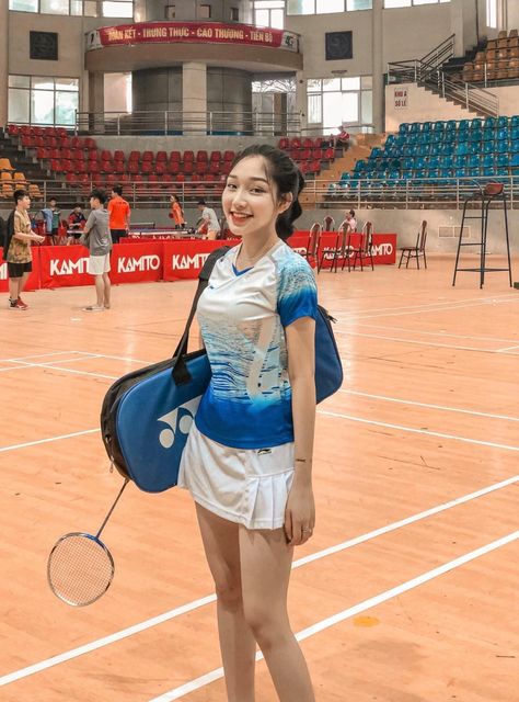 Badminton Girls Outfit, Ootd Badminton, Badminton Girl Aesthetic, Bad Minton, Badminton Attire, Outfit Badminton, Badminton Outfit Women, Badminton Girl, Badminton Uniform