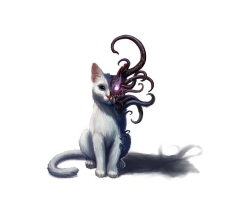 Angoyang - evil cat monster - Pathfinder 2E PFRPG PFSRD DND D&D 3.5 4E 5E 5th ed d20 fantasy Undead Cat Art, Evil Creature Art, Dnd Cat Familiar, Evil Fantasy Creatures, Fantasy Monster Art Mythical Creatures, Monster Cat Art, Evil Cat Art, Cat Monster Art, Fantasy Cat Creature