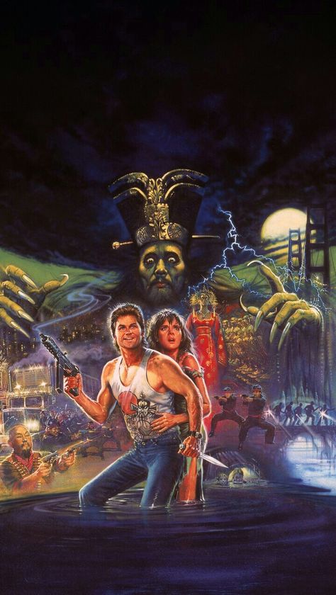 BIG TROUBLE IN LITTLE CHINA Pulp Fiction Characters, Big Trouble In Little China, China Movie, Action Movie Poster, Iphone Wallpaper Music, Wallpapers For Phone, Movie Artwork, Best Movie Posters, John Carpenter