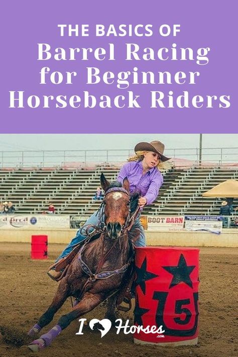 Barrel racing is the event of choice for horseback riders that have a need for speed, competition, and an adrenaline rush. If this sounds like you, here’s a guide to barrel racing for beginners. | #ihearthorses #horsebackriding #horseracing #barrelracing How To Barrel Race, Barrel Racing Pattern, Barrel Racing Tips For Beginners, Reining Patterns, Barrel Racing Exercises, Barrel Racing Training, Barrel Racing Tips, Horse Lessons, Barrel Racing Saddles