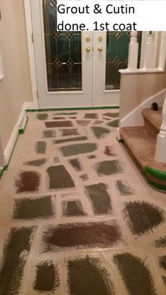 Refinish Slate Tile Floor, Slate Tile Entryway, Painting Slate Floors, Painted Slate Tiles, Whitewash Slate Tile, Paint Slate Tile Floor, Slate Entryway Floor, Painted Slate Floor, Flagstone Entryway