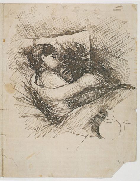 animus-inviolabilis: Man and Woman in Bed (Saint Cloud) 1890 Edvard Munch German Expressionism, Edvard Munch, Arte Sketchbook, Arte Inspo, Pretty Art, Art Sketches, Painting & Drawing, Printmaking, Art Inspo