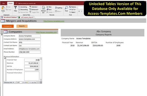 Microsoft Access Mergers And Acquisitions Valuation Templates Database Inventory Management Templates, Microsoft Access, Access Database, Mergers And Acquisitions, Inventory Management Software, Database Management System, Lending Library, Payroll Software, Billing Software