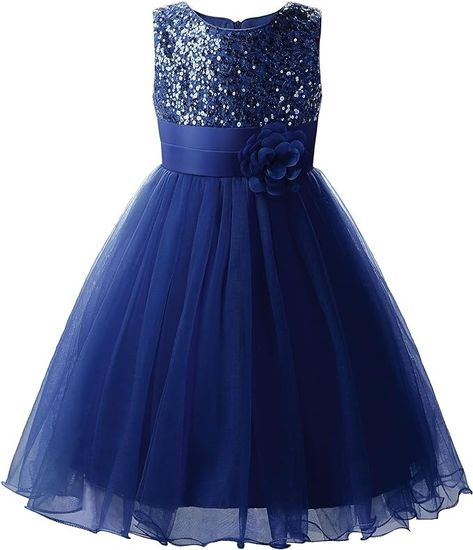 Amazon.com: Uhnice Sequin Sleeveless Tulle Mesh Flower Girl Party Dress (5, Navy Blue): Clothing, Shoes & Jewelry Navy Blue Flower Girl Dresses, Pink Clothing, Blue Clothing, Tulle Flowers, Girls Party Dress, Girl Party, Shoes Jewelry, Flower Girl, Special Occasion