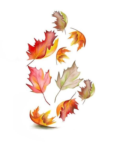 Art Falling, Fall Leaves Drawing, Fall Leaves Tattoo, Autumn Wall Decor, Leaves Artwork, Thanksgiving Wall Art, Autumn Tattoo, Drawing Challenges, Fall Drawings