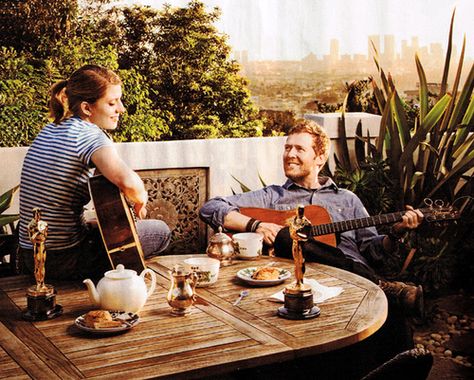 glen hansard and marketa irglova. i still believe they can be this happy in the future. haha. Ukulele Instrument, Glen Hansard, Ukulele Chords Chart, Falling Slowly, Musician Portraits, Ukulele Tabs, Tribeca Film Festival, Movie Shots, Ukulele Chords