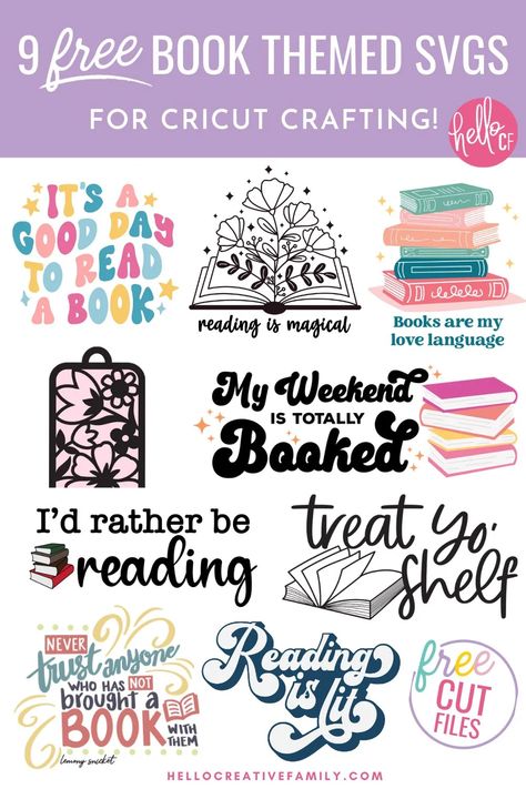 Free Book Svg Files For Cricut, Reading Is Magical, Book Svg, Kindle Stickers, Book Reading Journal, Book Stickers, Magical Book, Book Bags, Friends Font