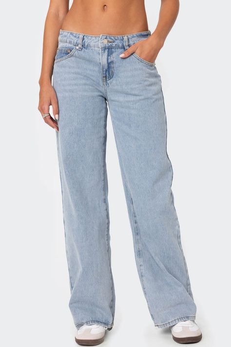 Raelynn Washed Low Rise Jeans – edikted Edikted Raelynn Low Rise Jeans, Cute Jeans Mid Rise, Hollister Low Rise Jeans, Edikted Low Rise Jeans, Back To School Pants, Straight Leg Low Rise Jeans, Straight Leg Blue Jeans Outfit, Where To Get Low Rise Jeans, Where To Buy Good Jeans