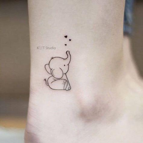 Little Elephant Tattoos, Simple Elephant Tattoo, Baby Elephant Tattoo, Tiny Elephant Tattoo, Cute Elephant Tattoo, Bee Tattoos, Cute Simple Tattoos, Tattoo Design Tattoo, Small Girly Tattoos