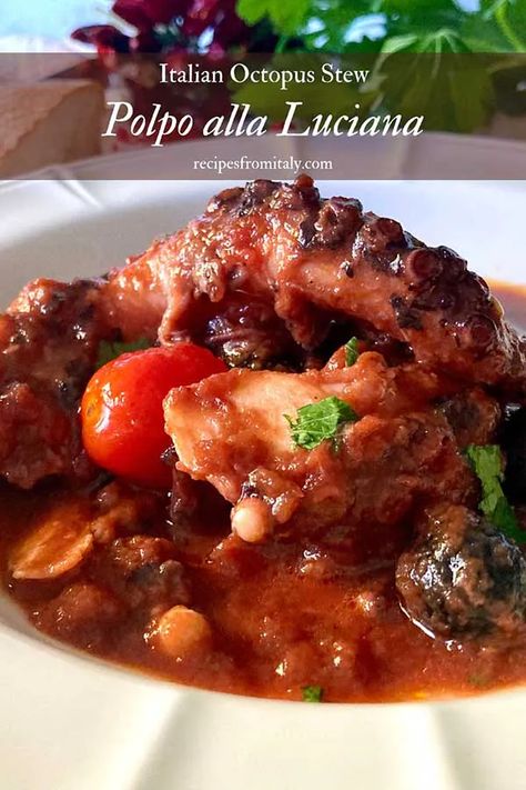 Recipes With Octopus, Octopus Dishes Recipes, Octopus Stew Recipes, Octopus Dinner Recipe, Sauteed Octopus Recipe, Octopus Recipes Italian, Octopus Soup, Italian Octopus, Octopus Stew