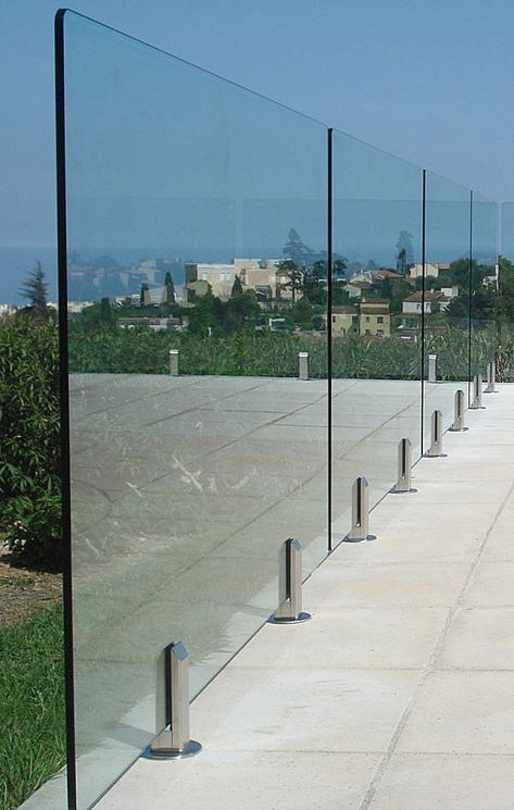 Glass fencing is the perfect way to have safety without intruding upon the view. Decking Glass Balustrade, Pagar Modern, Glass Balcony Railing, Glass Handrail, درج السلم, Glass Pool Fencing, Glass Railing System, Glass Fence, Glass Balcony