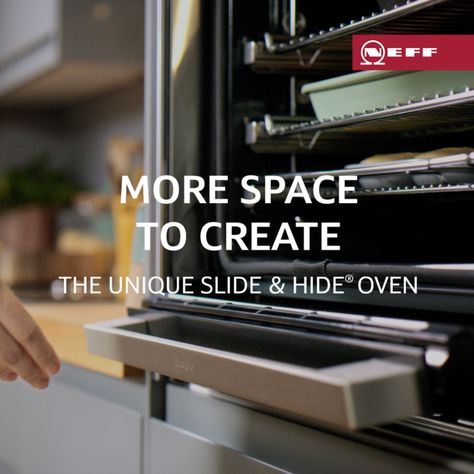 NEFF Slide & Hide Ovens Adobe Kitchen, Modern Kitchen Layouts, Small Kitchen Spaces, Annex Ideas, Neff Oven, Modern Kitchen Layout, Dining Pantry, Lake Kitchen, Accessory Dwelling Unit