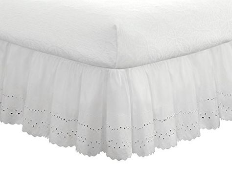 Fresh Ideas Bedding Eyelet Ruffled Bedskirt, Classic 14” ... https://www.amazon.ca/dp/B002X79VV2/ref=cm_sw_r_pi_dp_x_JgM9zbFZ1B30V White Ruffle Bedding, Ruffled Bedding, White Bed Skirt, Queen Bedskirt, Bed Valance, Letto King Size, Bed Wrap, Lit King Size, Bed Legs